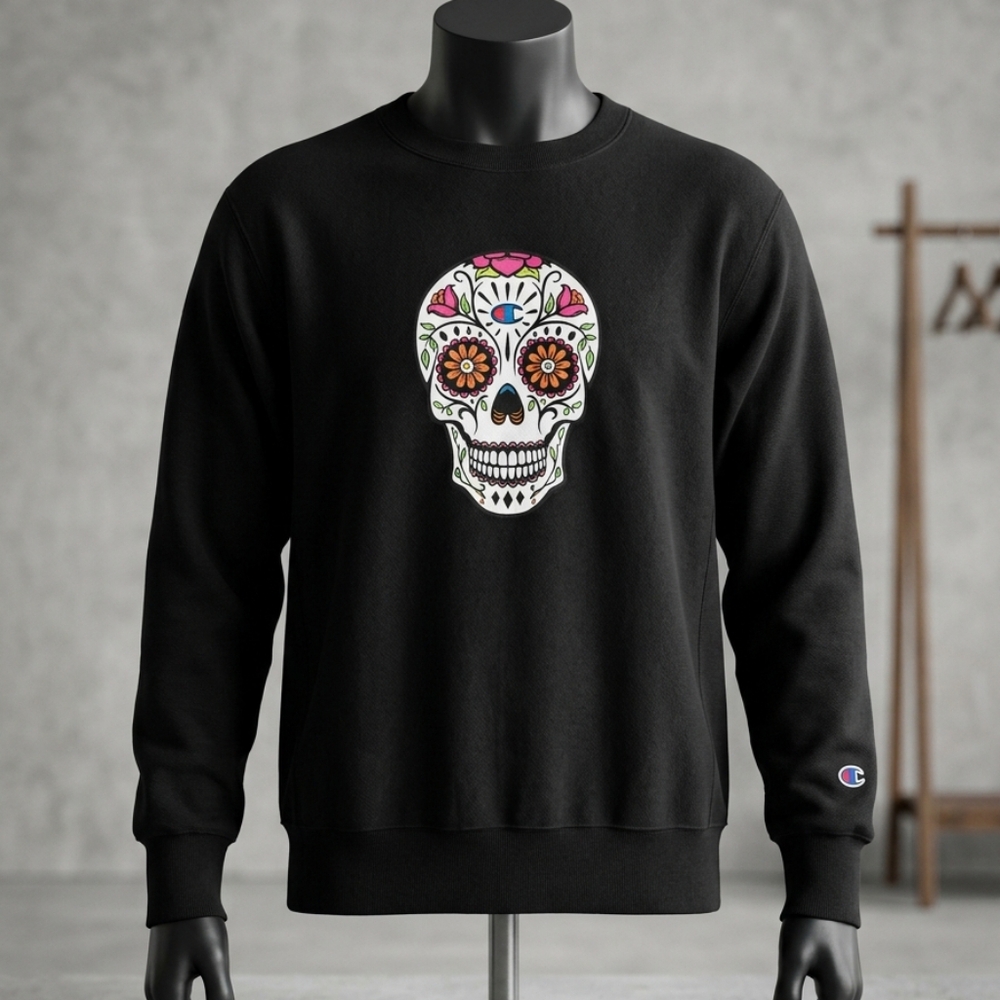 Champion Vintage Reverse Weave DIA DE LOS MUERTOS Sweatsirt Size M